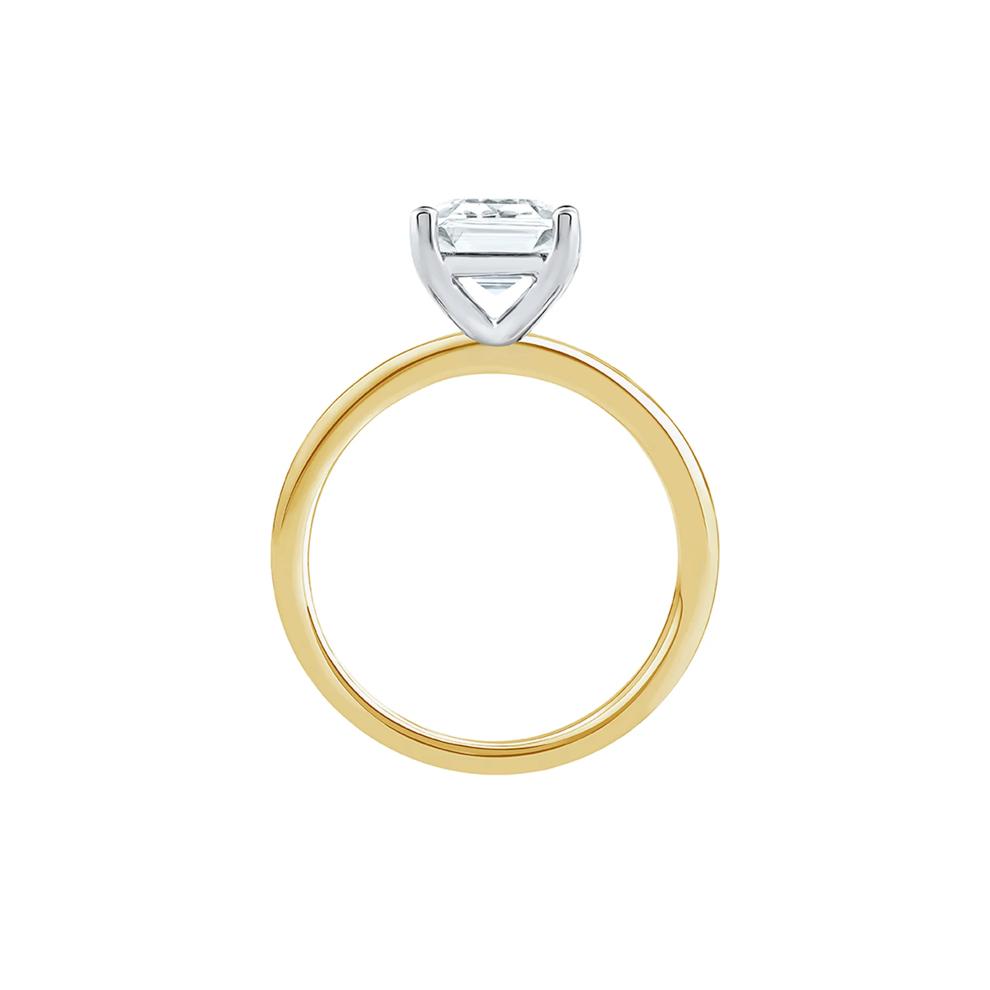 Lab Grown Diamond Emerald-Cut Solitaire Ring in 14K Yellow &amp; White Gold (3 ct.) – Image 2 of 4