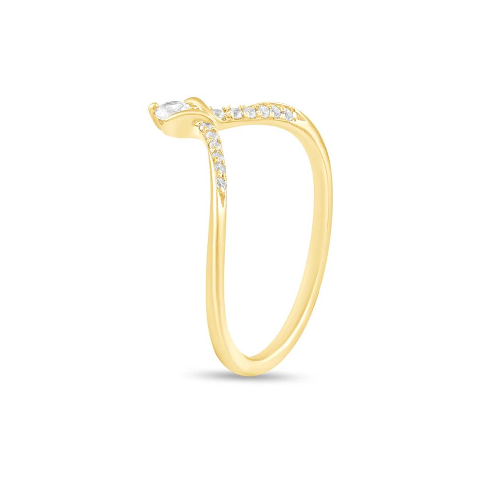 Diamond Contour Band in 10K Yellow Gold (1/7 ct. tw.) – Image 4 of 4