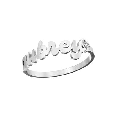 Personalized Lowercase Cursive Nameplate Ring