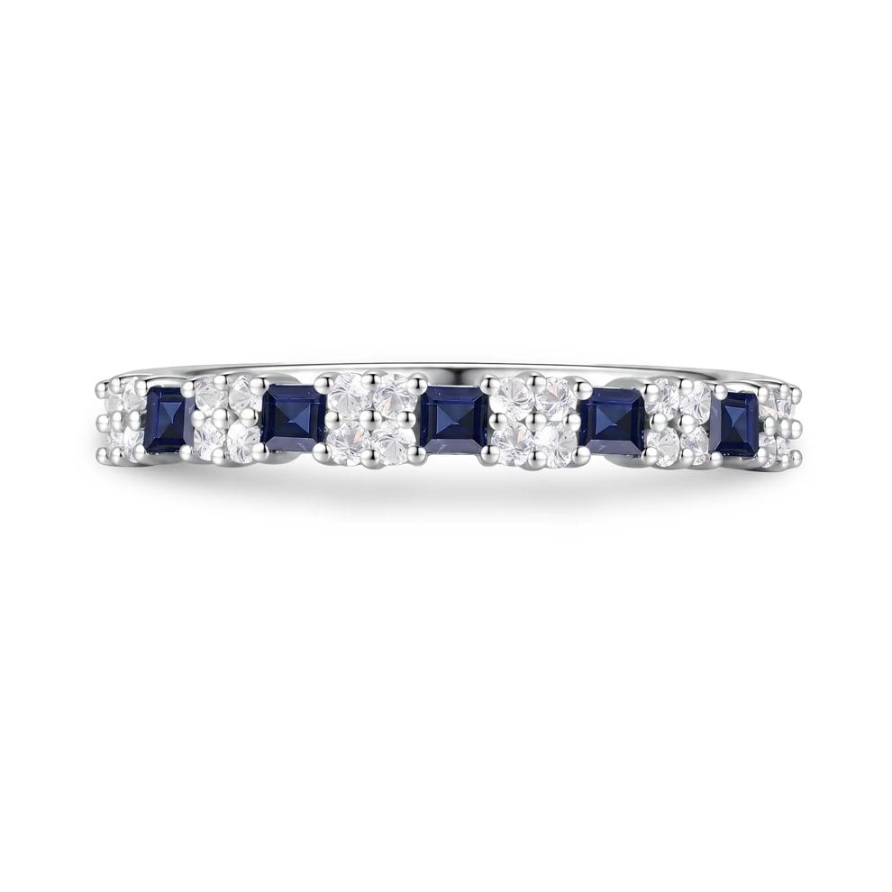 Blue Sapphire &amp; Diamond Ring in 10K White Gold (1/4 ct. tw.) – Image 1 of 4