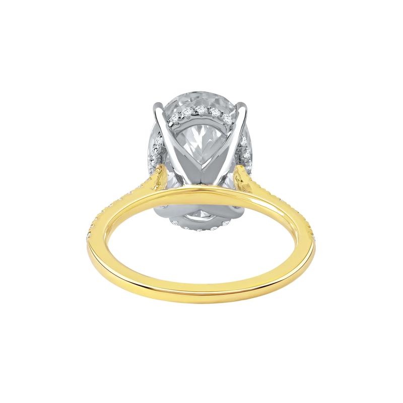 Lab Grown Diamond Oval-Shaped Engagement Ring in 14K Yellow and White Gold &#40;5 1/3 ct. tw.&#41; – Image 4 of 4