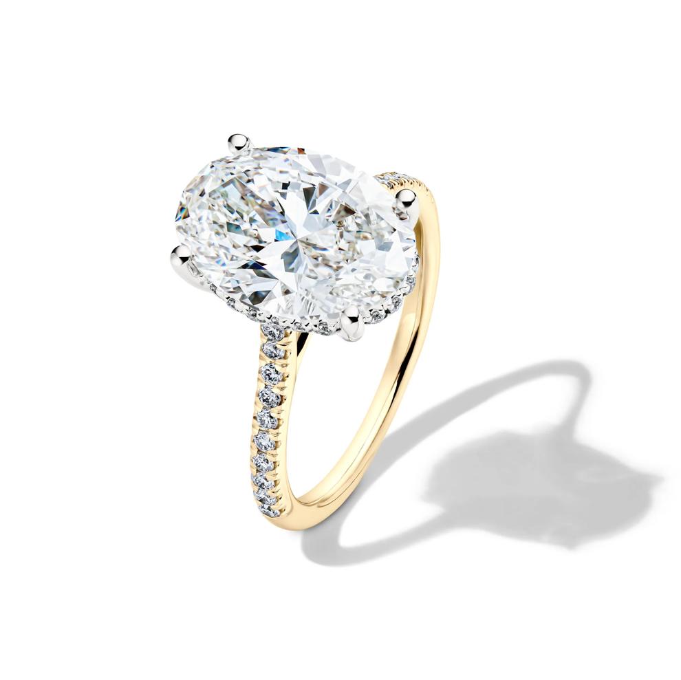 Lab Grown Diamond Oval-Shaped Engagement Ring in 14K Yellow and White Gold (5 1/3 ct. tw.) – Image 4 of 4