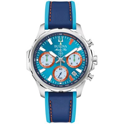 Men's E1 Team Miami Watch With Blue Leather and Silicone Strap.