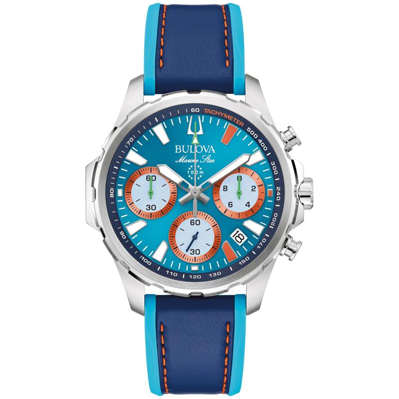 Men&#39;s E1 Team Miami Watch With Blue Leather and Silicone Strap. – Image 1 of 3