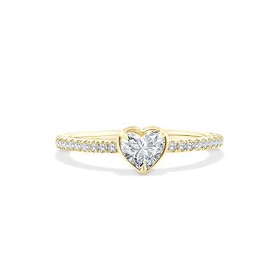 Lab Grown Diamond Heart Center Promise Ring in 10K Yellow Gold (1/2 ct. tw.)