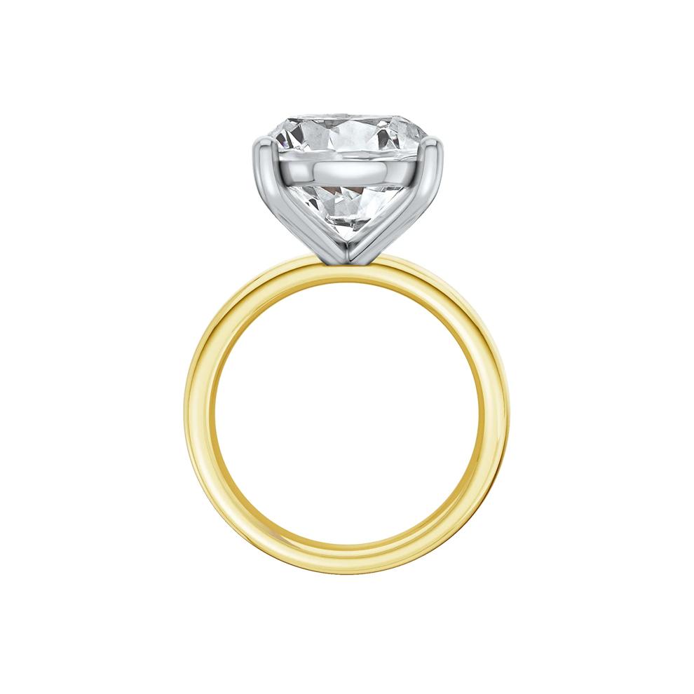 Lab Grown Diamond Oval Solitaire Ring in 14K Yellow &amp; White Gold (8 ct.) – Image 2 of 4
