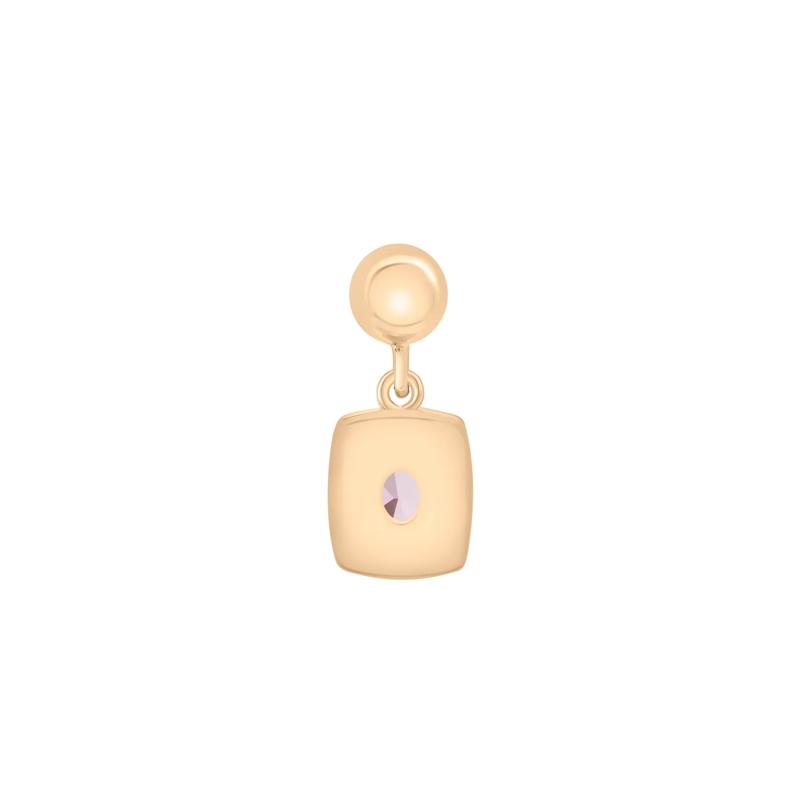 Lab-Created Pink Sapphire Medallion Birthstone Bead Charm in Vermeil – Image 3 of 3