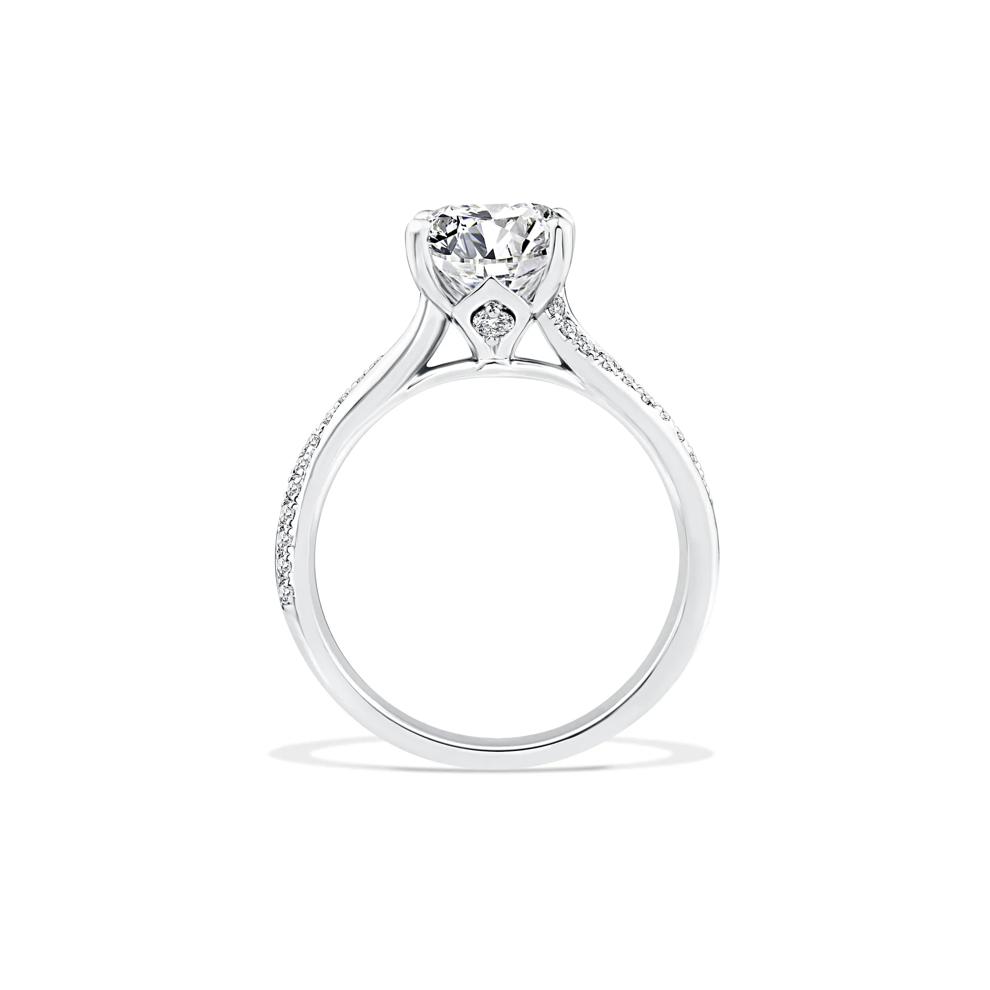 Lab Grown Diamond Radiant-Cut Center Engagement Ring in Platinum (3 1/5 ct. tw.) – Image 2 of 4