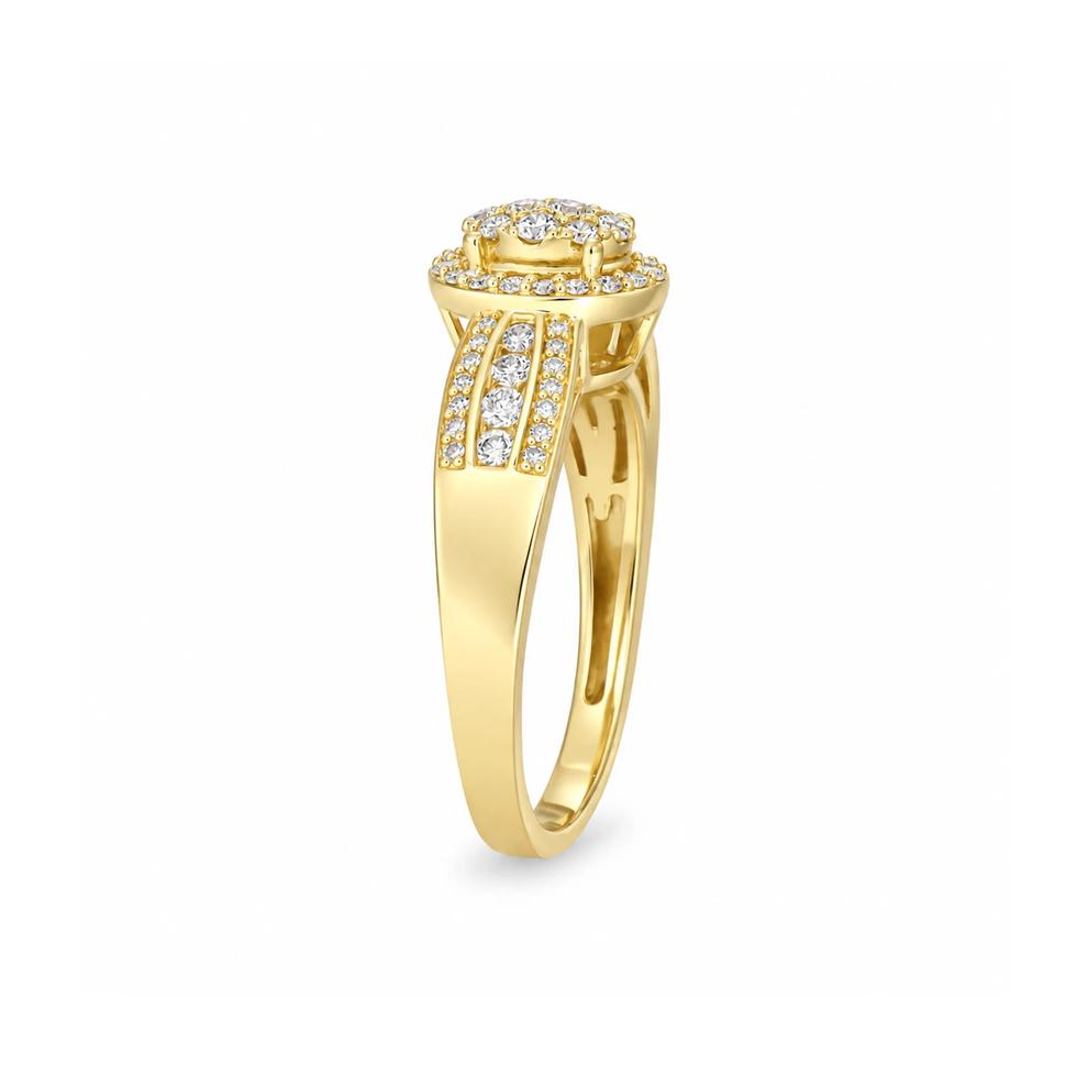 Diamond Oval Composite Engagement Ring in 10K Yellow Gold (1/2 ct. tw.) – Image 3 of 4