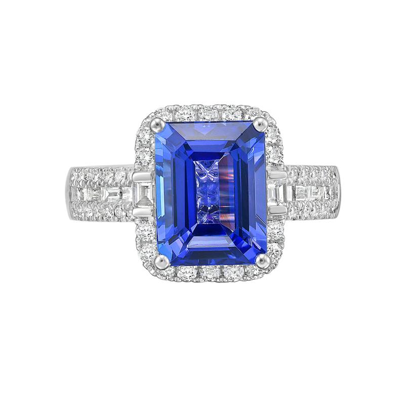 Tanzanite &amp; Diamond Halo Ring in 14K White Gold &#40;5/8 ct. tw.&#41; – Image 1 of 2