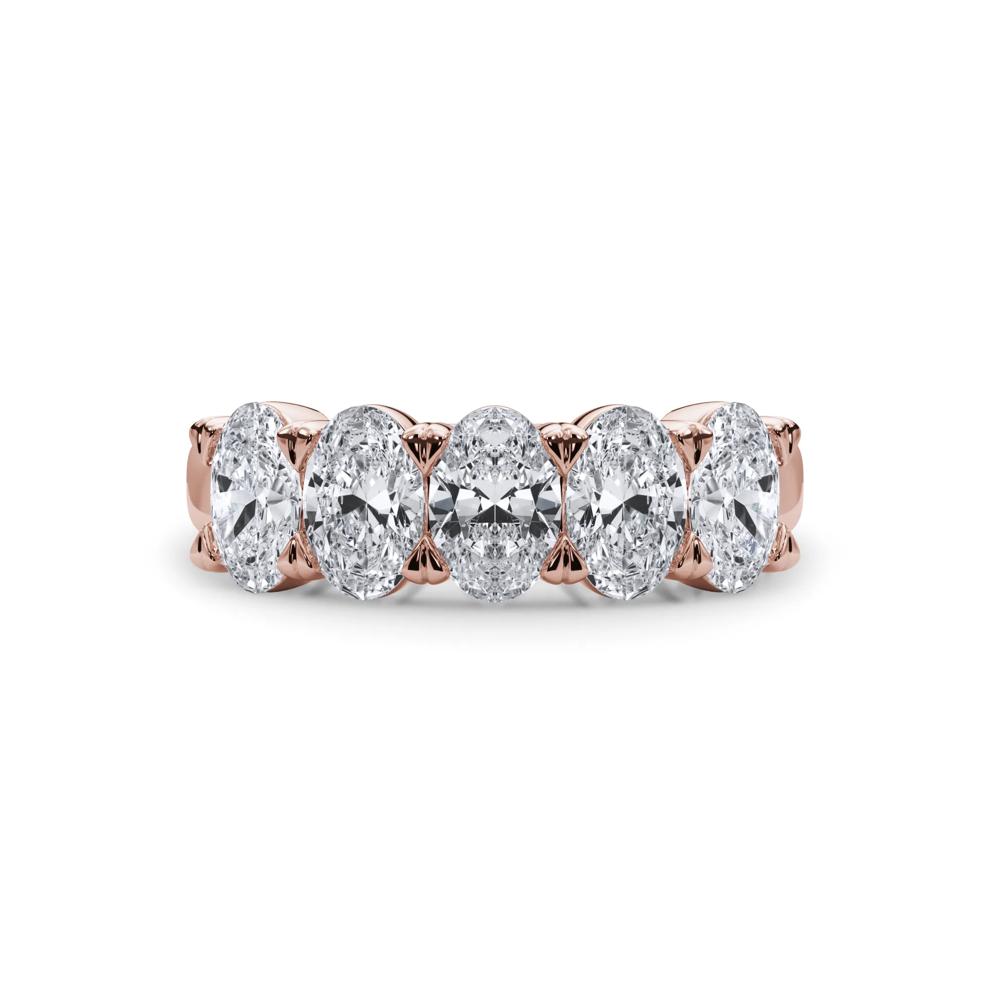 Diamond Oval Five-Stone Anniversary Band in 14K Rose Gold (2 ct. tw.) – Image 1 of 4