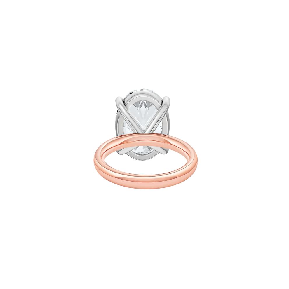 Lab Grown Diamond Oval Solitaire Ring in 14K Rose &amp; White Gold (7 ct.) – Image 4 of 4