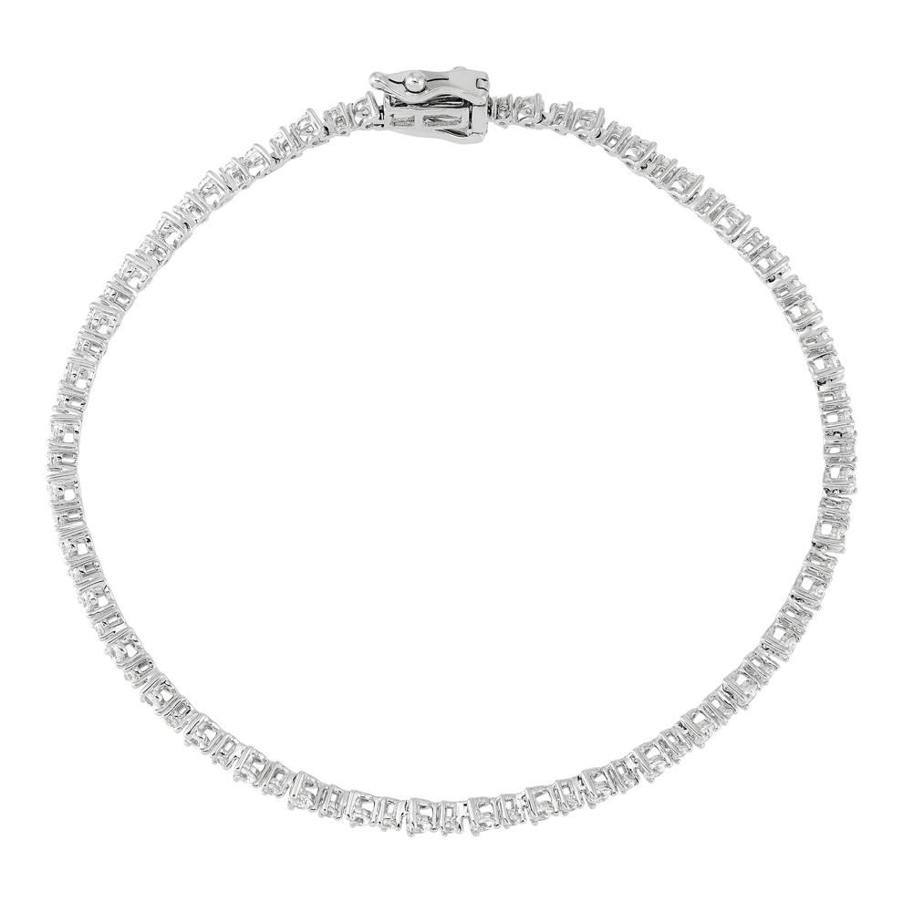 Lab Grown Diamond Round Tennis Bracelet in 10K White Gold (2 ct. tw.) – Image 2 of 2