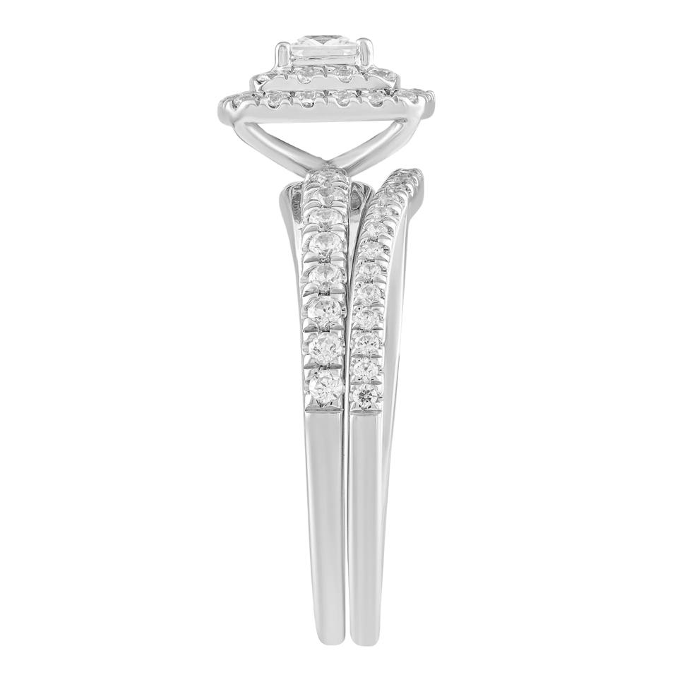 Diamond Princess-Cut Double Halo Engagement Set in 10K White Gold (3/4 ct. tw.) – Image 3 of 5