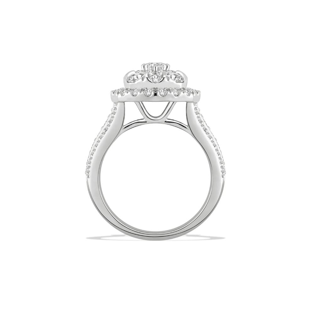 Diamond Cushion Multi-Row Composite Engagement Ring in 10K White Gold (2 ct. tw.) – Image 2 of 4