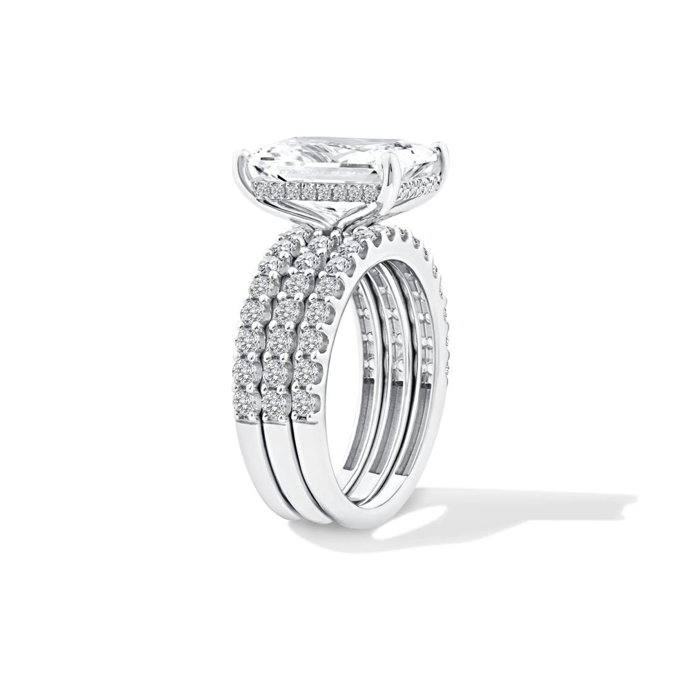 Lab Grown Diamond Radiant 3-Piece Engagement Set in 14K White Gold (7 1/2 ct. tw.) – Image 3 of 6