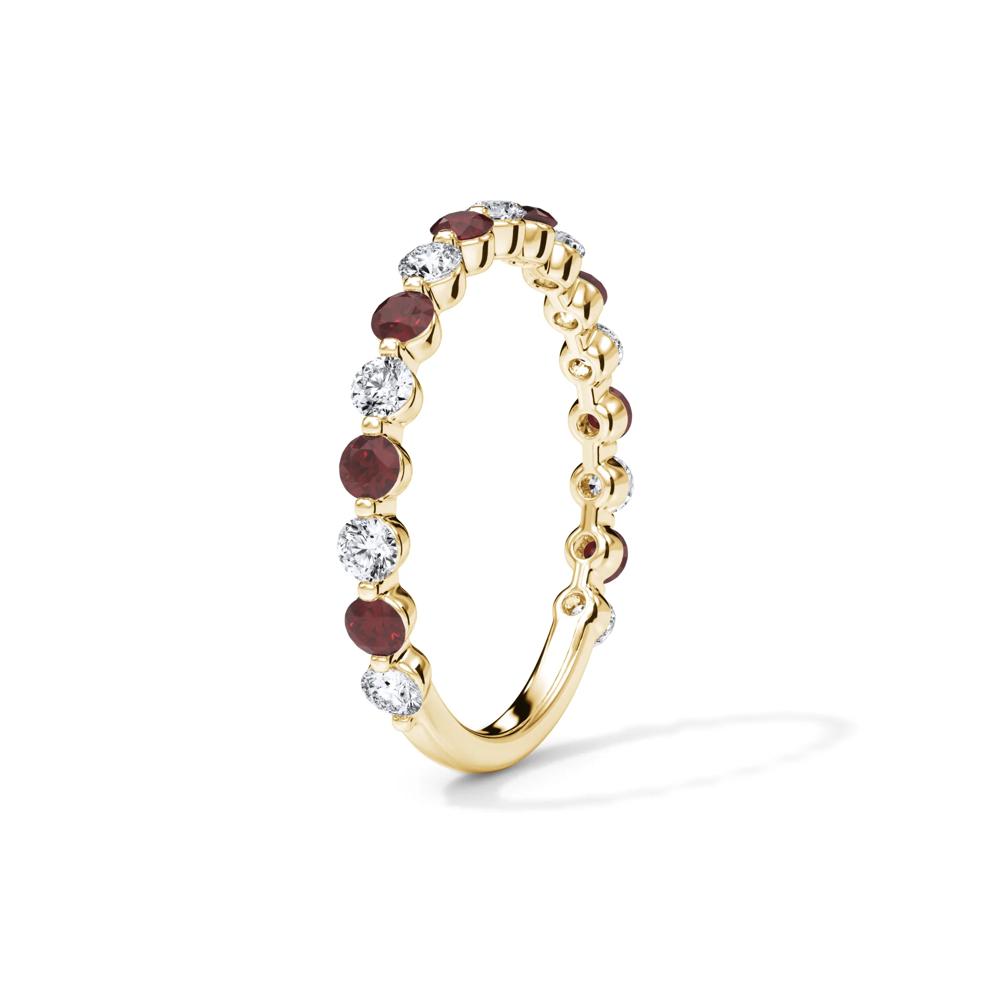 Lab Grown Diamond  &amp; Lab-Created Ruby Half Eternity Anniversary Band in 14K Yellow Gold (1/3 ct. tw.) – Image 3 of 4