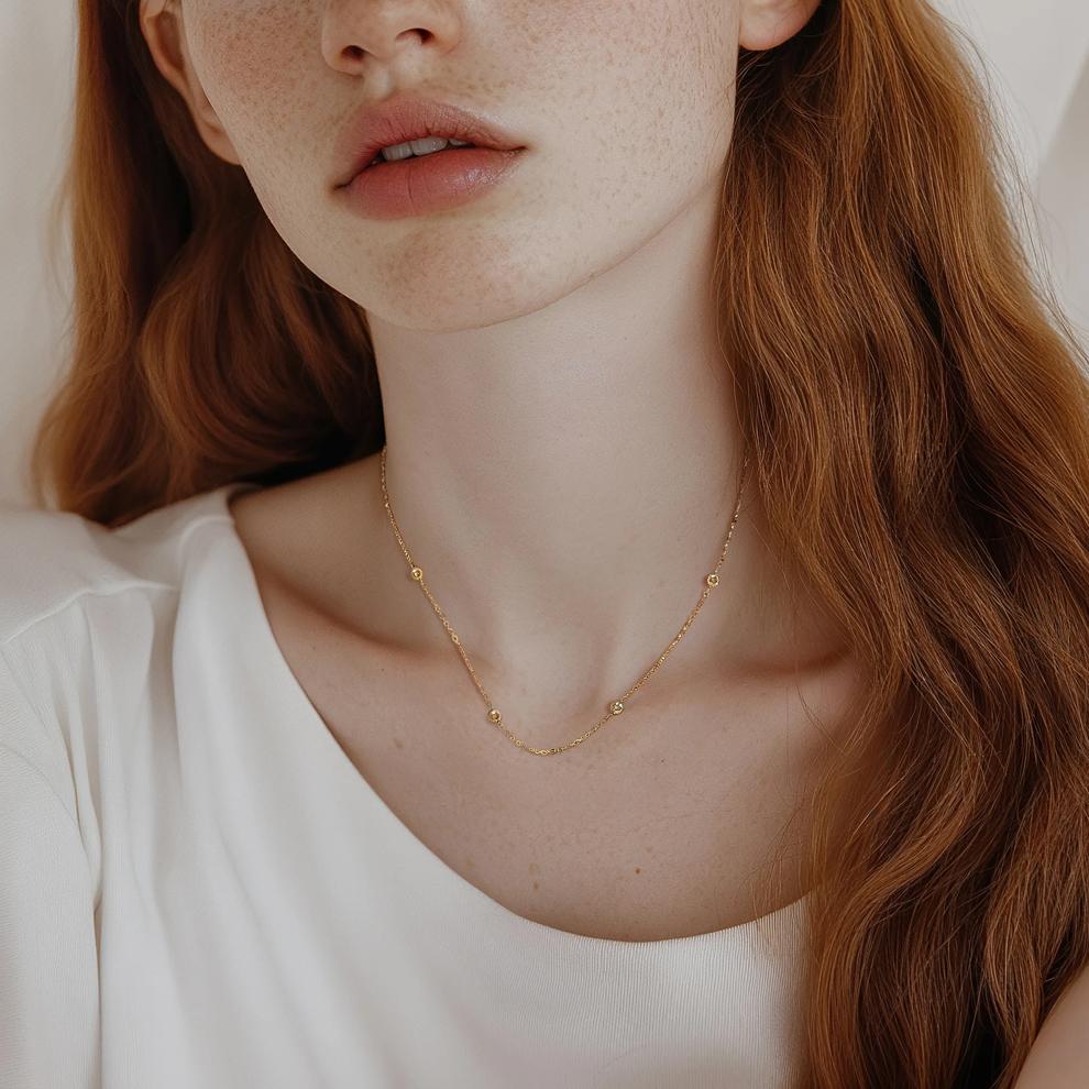 Bead Link Chain in 14K Yellow Gold, 18" – Image 6 of 6