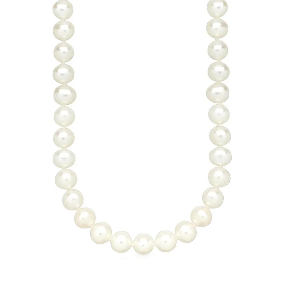 Freshwater Cultured Pearl Strand Necklace in Sterling Silver, 7-7.5MM, 18" – Image 1 of 2