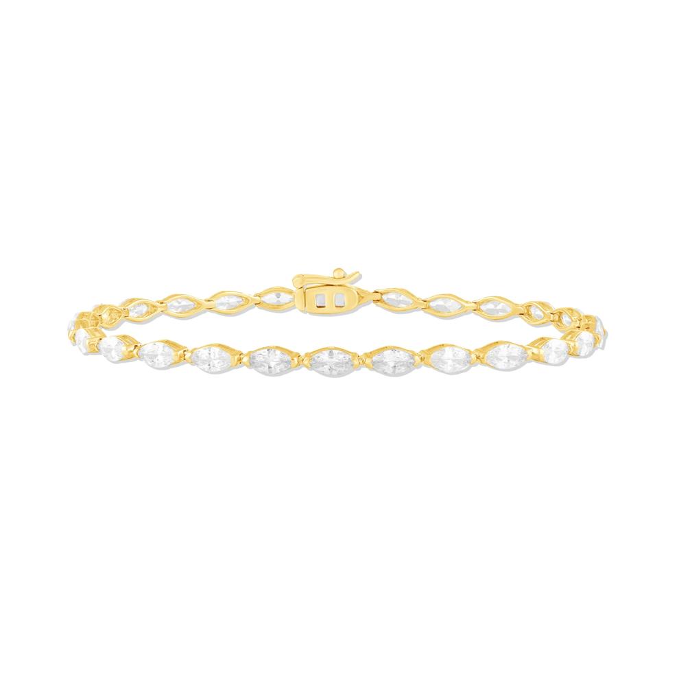 Lab Grown Diamond Marquise Line Bracelet in 10K Yellow Gold, 7.25" (4 ct. tw.) – Image 1 of 2