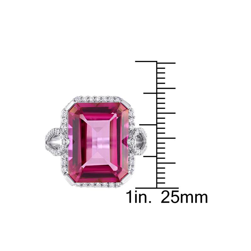 Pink Topaz and Diamond Ring in 14K White Gold &#40;1/2 ct. tw.&#41; – Image 8 of 8
