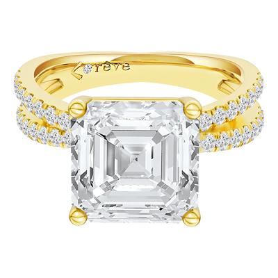 Lainey Lab Grown Diamond Assher-Cut Engagement Ring in 14K Gold