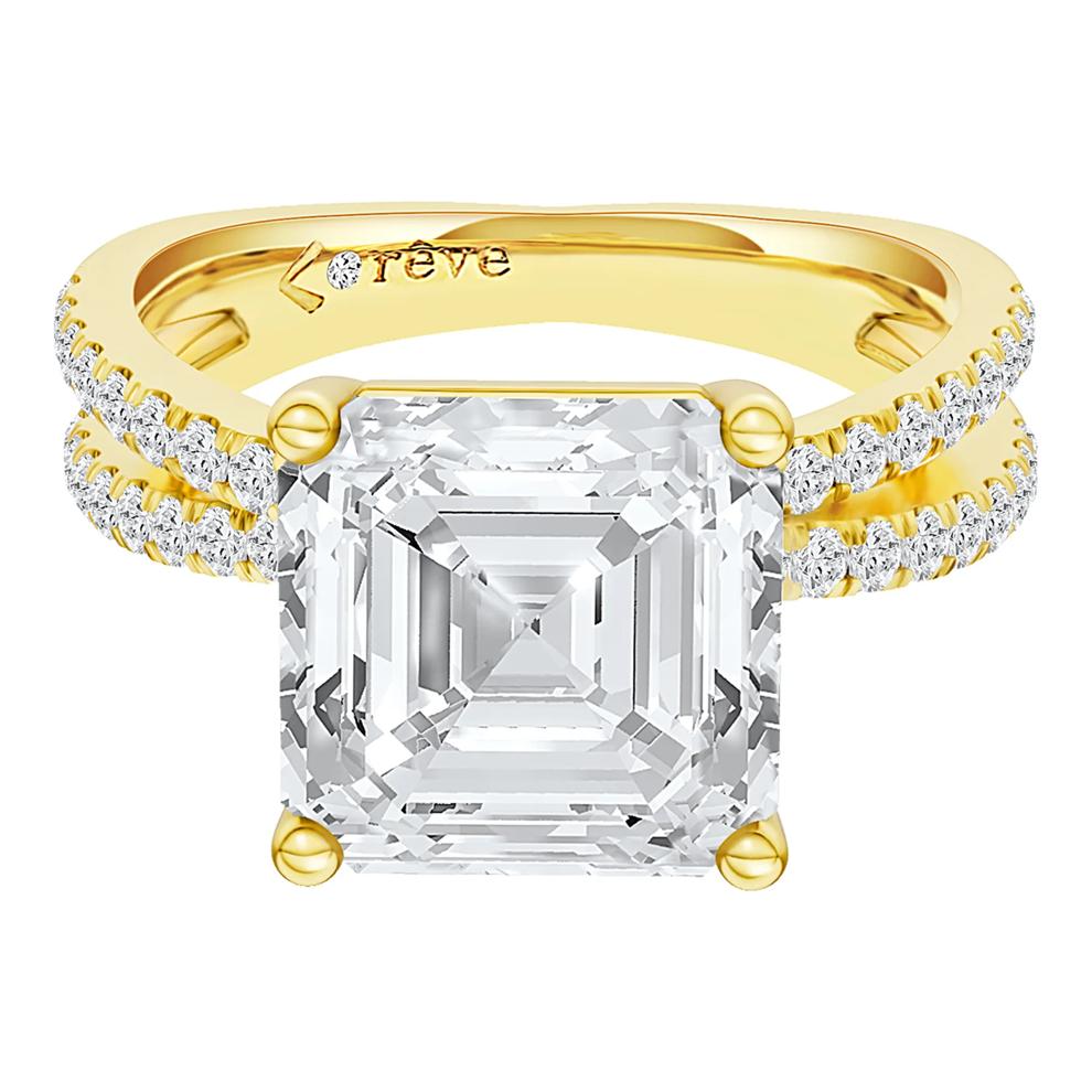 Lainey Lab Grown Diamond Assher-Cut Engagement Ring in 14K Yellow Gold (5 1/3 ct. tw.) – Image 1 of 1