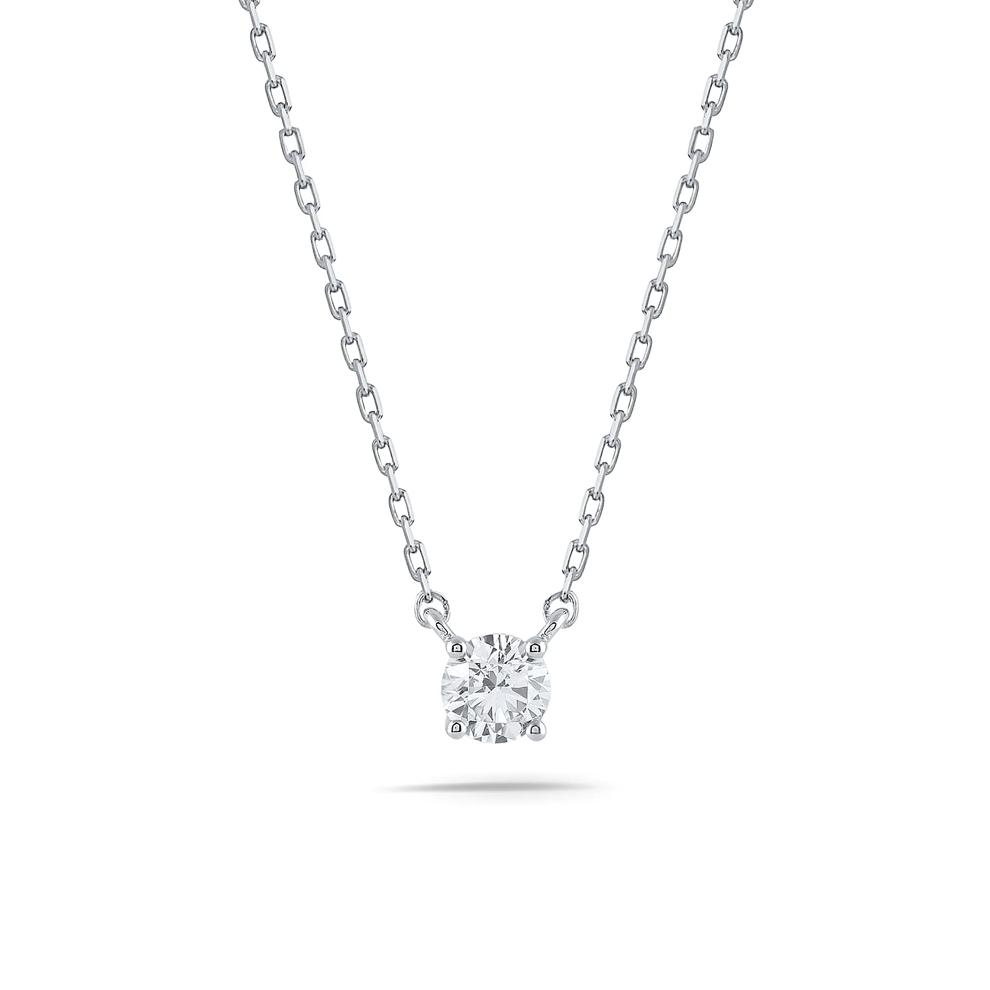Diamond Round Solitaire Pendant in 10K White Gold (1/3 ct.) – Image 1 of 4