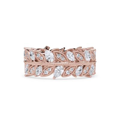 Diamond Multi-Shape Floral Eternity Band in 14K Rose Gold (1 1/2 ct. tw.)