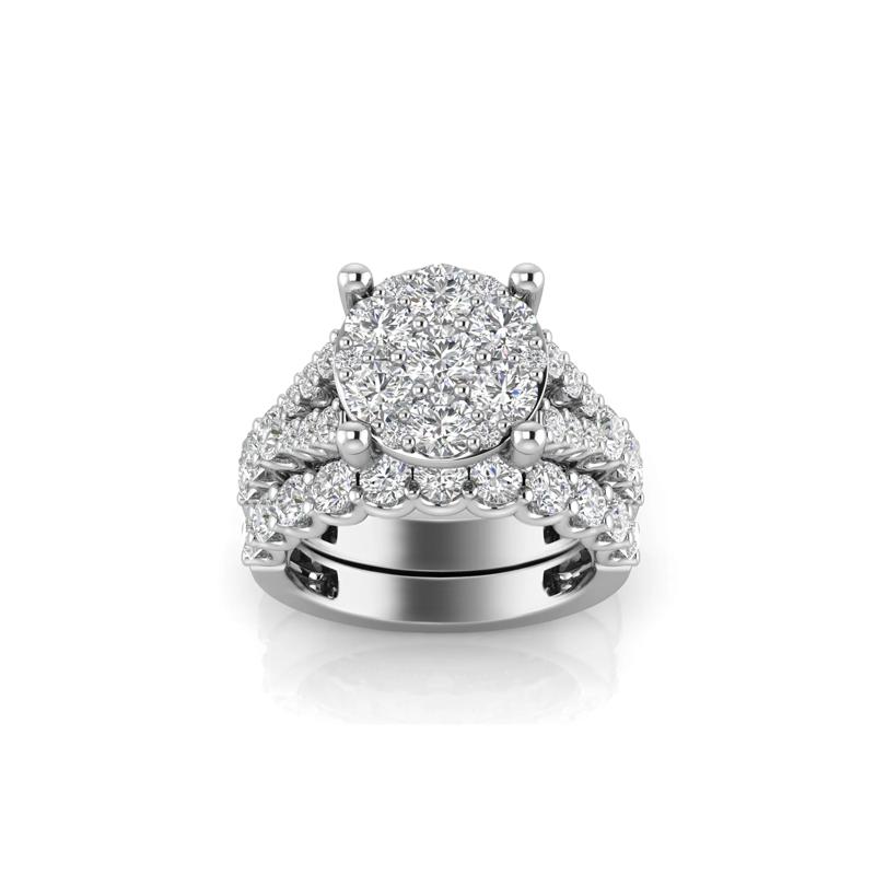 Round Lab Grown Multi-Diamond Engagement Ring Set in 10K White Gold &#40;5 ct. tw.&#41; – Image 4 of 4