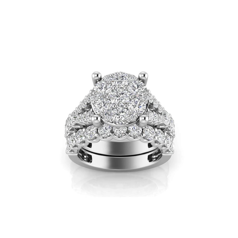 Round Lab Grown Multi-Diamond Engagement Ring Set in 10K White Gold (5 ct. tw.) – Image 4 of 4