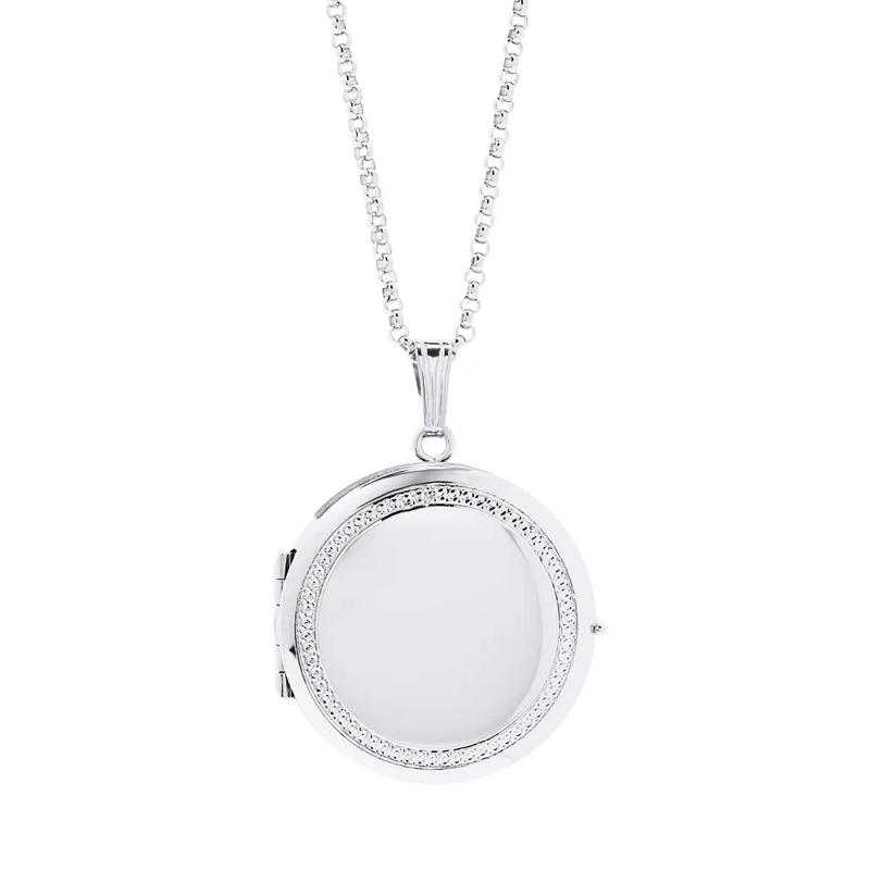 Round Photo Locket in Sterling Silver – Image 1 of 4