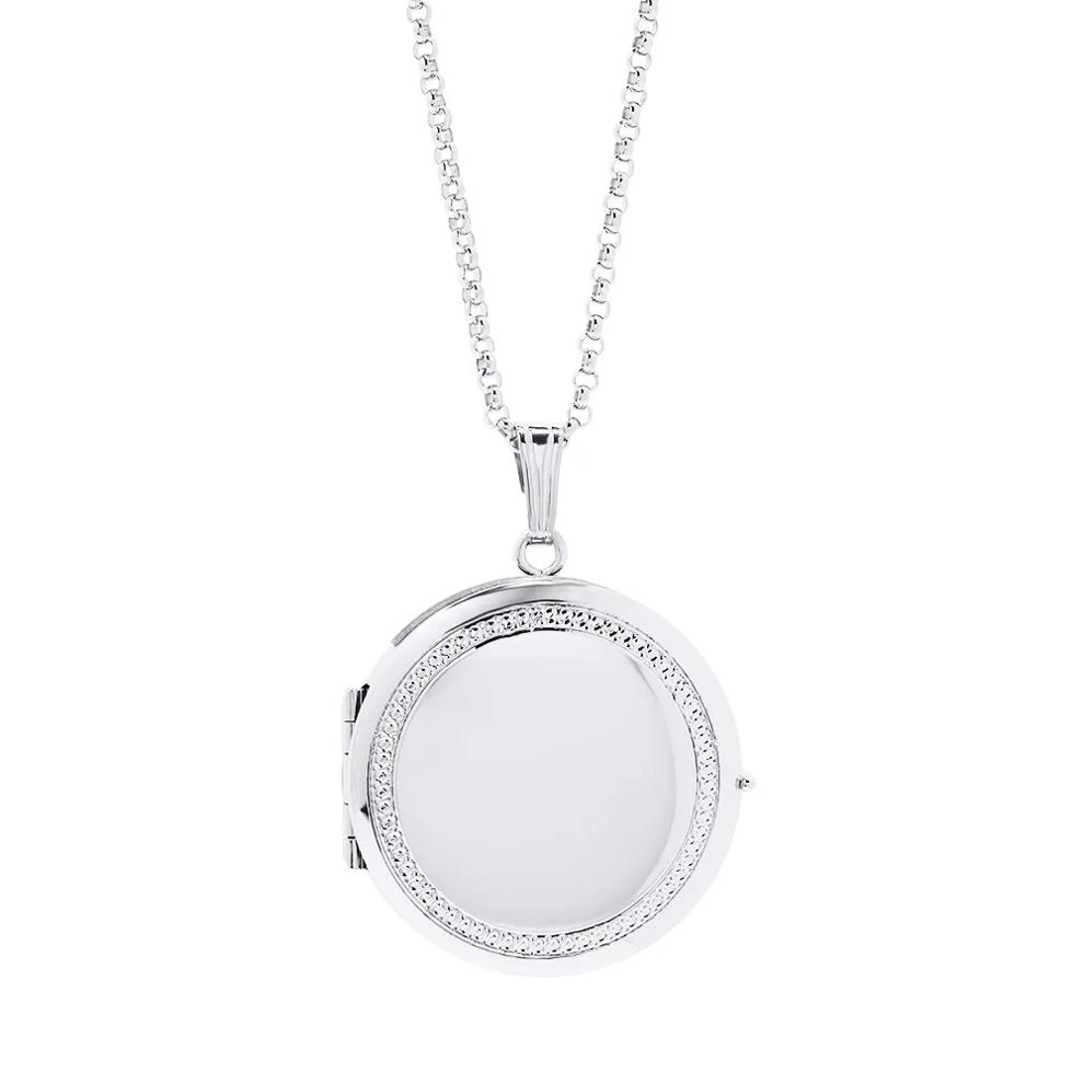 Round Photo Locket in Sterling Silver – Image 1 of 4