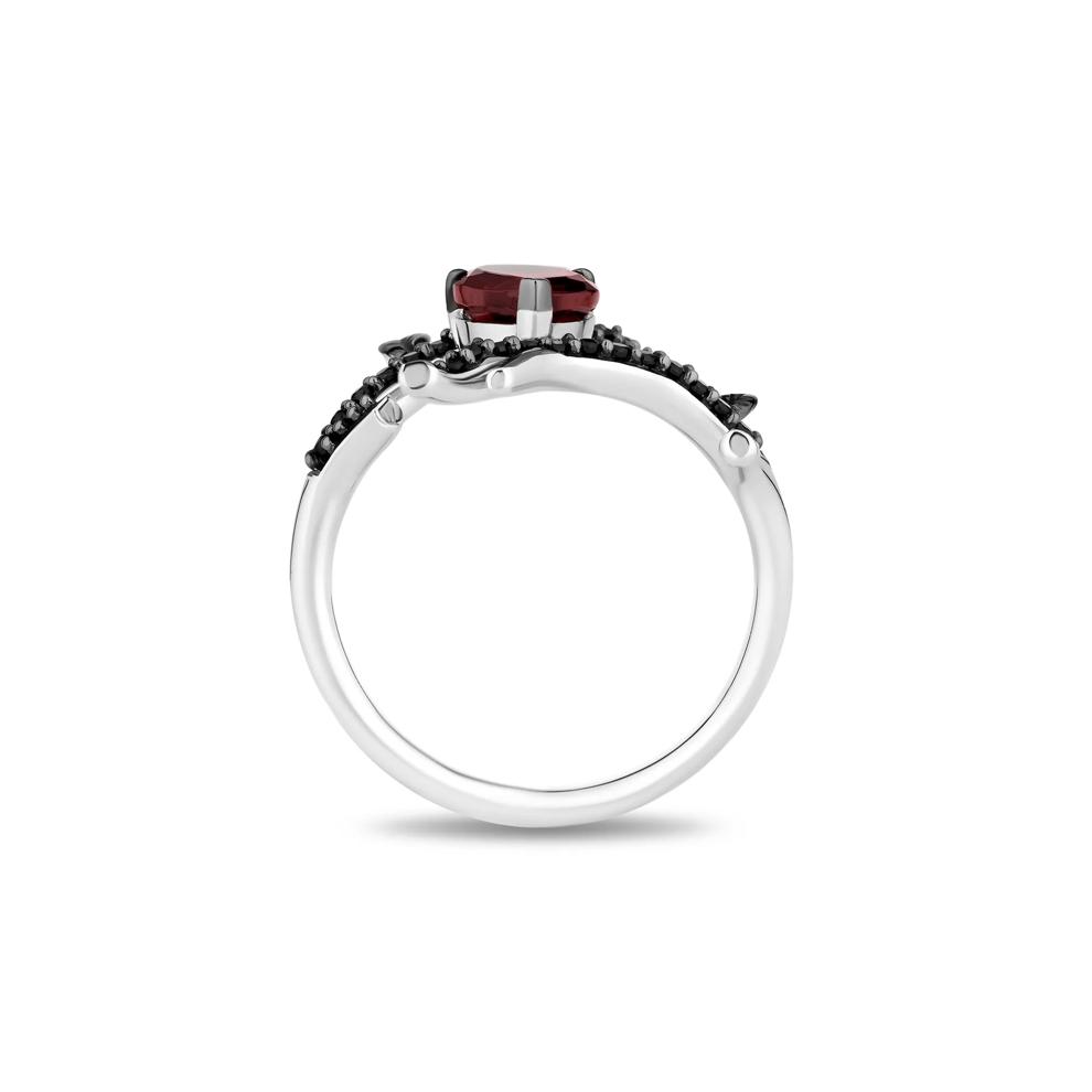 Evil Queen Enchanted Forest Garnet &amp; Black Diamond Ring in Sterling Silver – Image 2 of 3