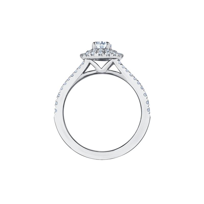 Oval-Shaped Double Halo Diamond Engagement Ring in 14K White Gold &#40;1 ct. tw.&#41; – Image 2 of 7