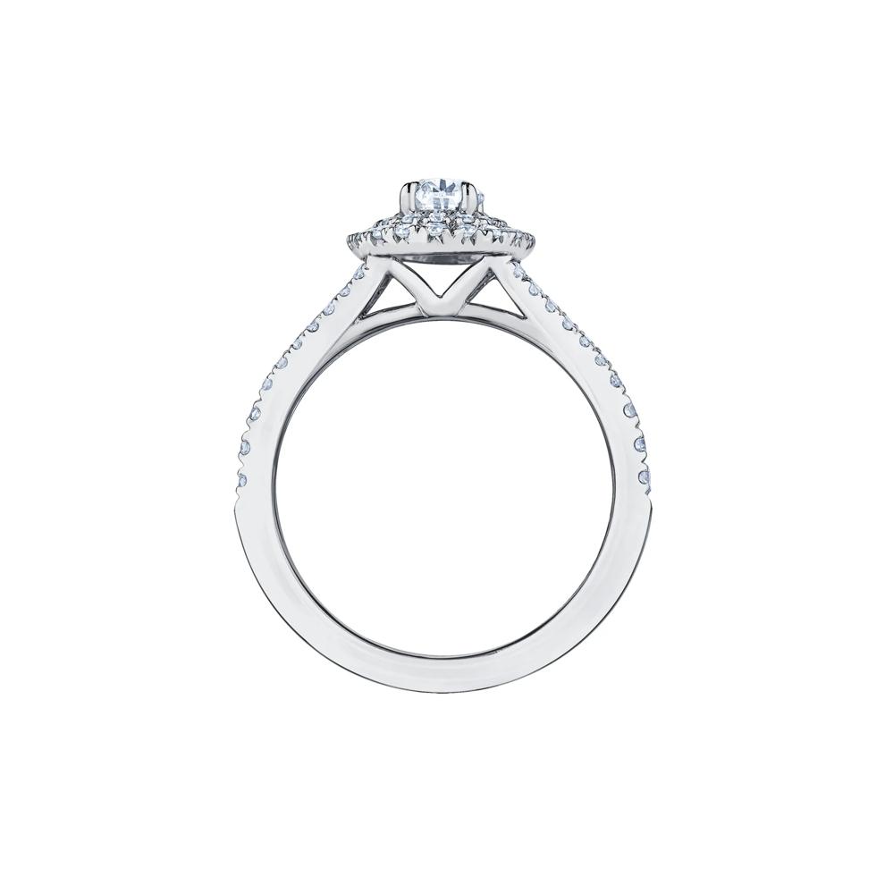 Oval-Shaped Double Halo Diamond Engagement Ring in 14K White Gold (1 ct. tw.) – Image 2 of 7