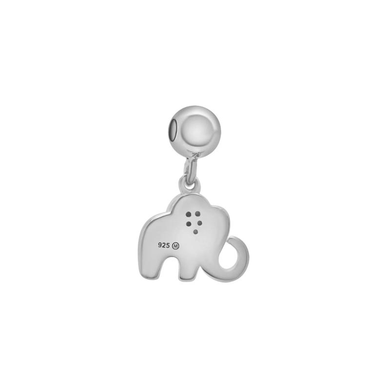 Diamond Accent Elephant Bead Charm in Sterling Silver – Image 3 of 3