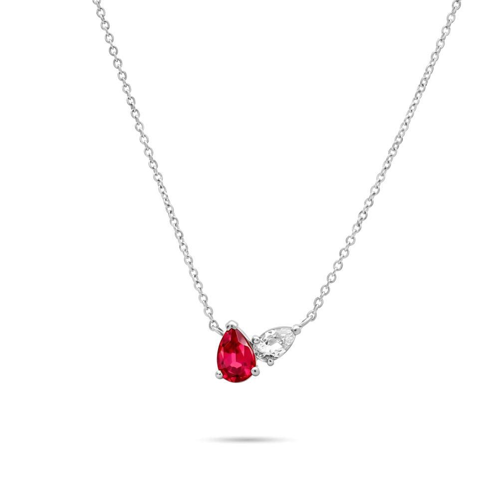 Lab-Created Ruby &amp; Lab-Created White Sapphire Pendant &amp; Earrings Boxed Set in Sterling Silver – Image 4 of 7