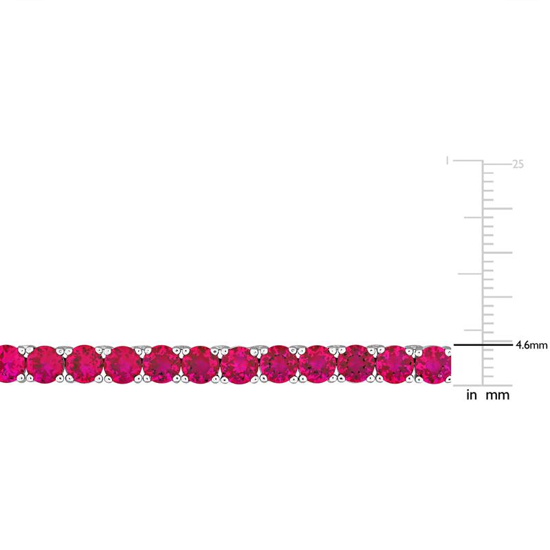 Ruby Tennis Necklace in Sterling Silver, 17&rdquo; – Image 3 of 5