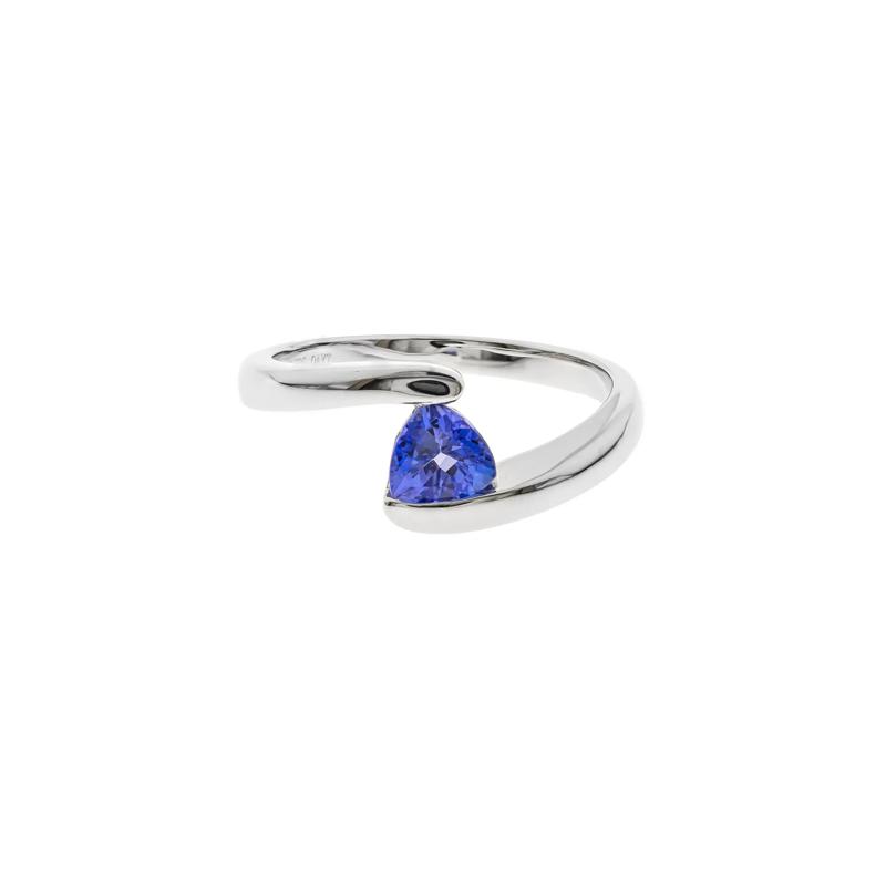 Tanzanite Triangle Bypass Ring in Sterling Silver – Image 1 of 4