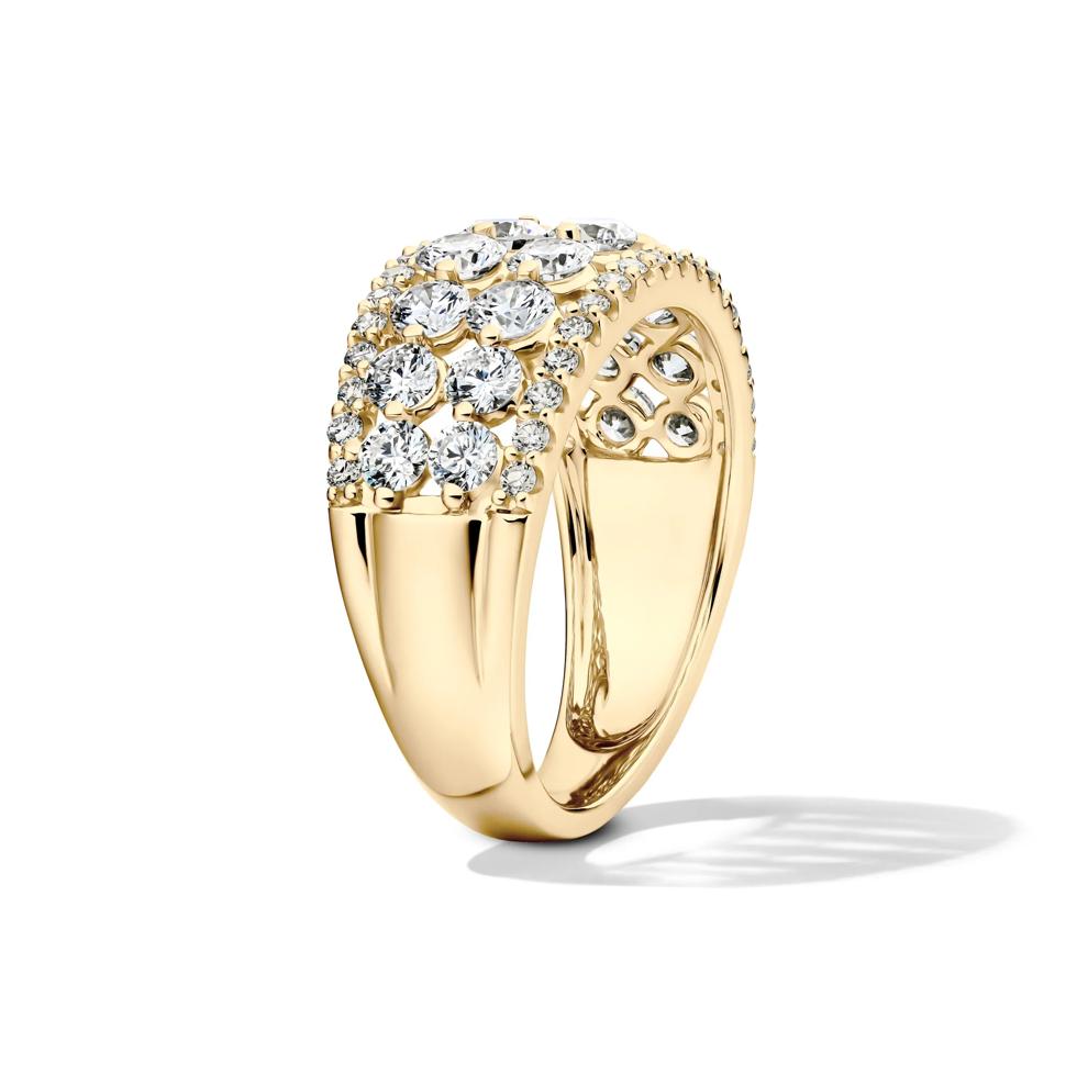 Lab Grown Diamond Round Multi-Row Anniversary Band in 10K Yellow Gold (2 ct. tw.) – Image 3 of 4