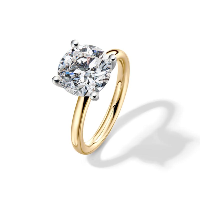 Lab Grown Diamond Solitaire Round Engagement Ring in 14k Yellow Gold &#40;4 ct.&#41; – Image 4 of 4