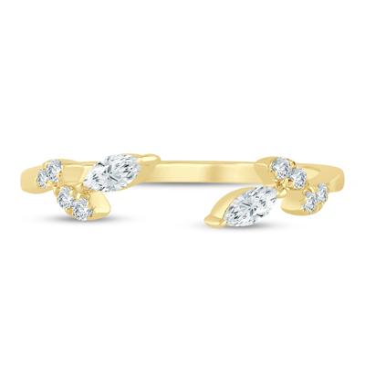 Lab Grown Diamond Floral Open Anniversary Band in 14K Gold