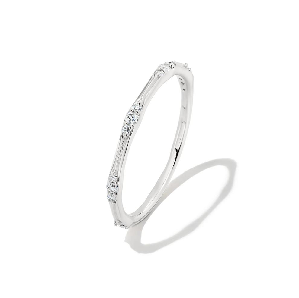 Lab Grown Diamond Milgrain Stack Band in 10K White Gold (1/7 ct. tw.) – Image 4 of 4