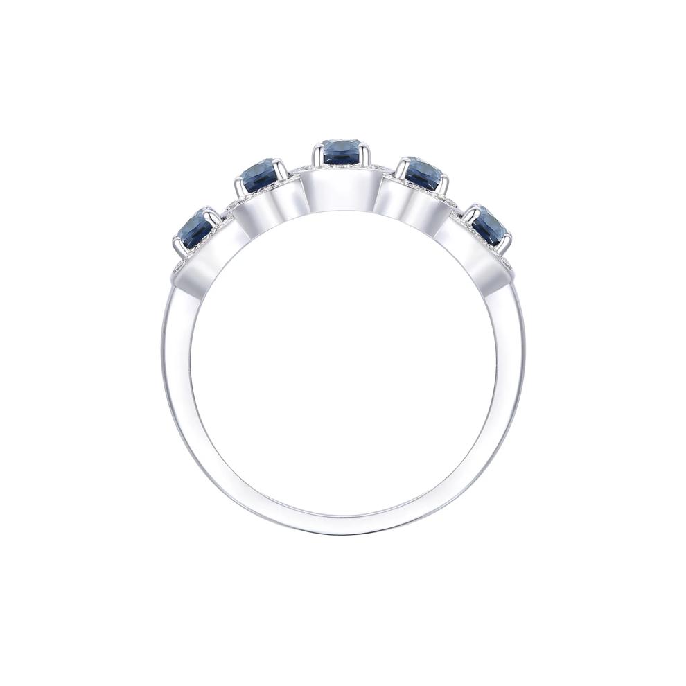 Blue Sapphire &amp; Diamond Ring in 14K White Gold (1/4 ct. tw.) – Image 2 of 3