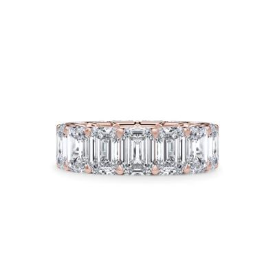 Lab Grown Diamond Emerald-Cut Eternity Band in 18K Rose Gold (15 ct. tw.)
