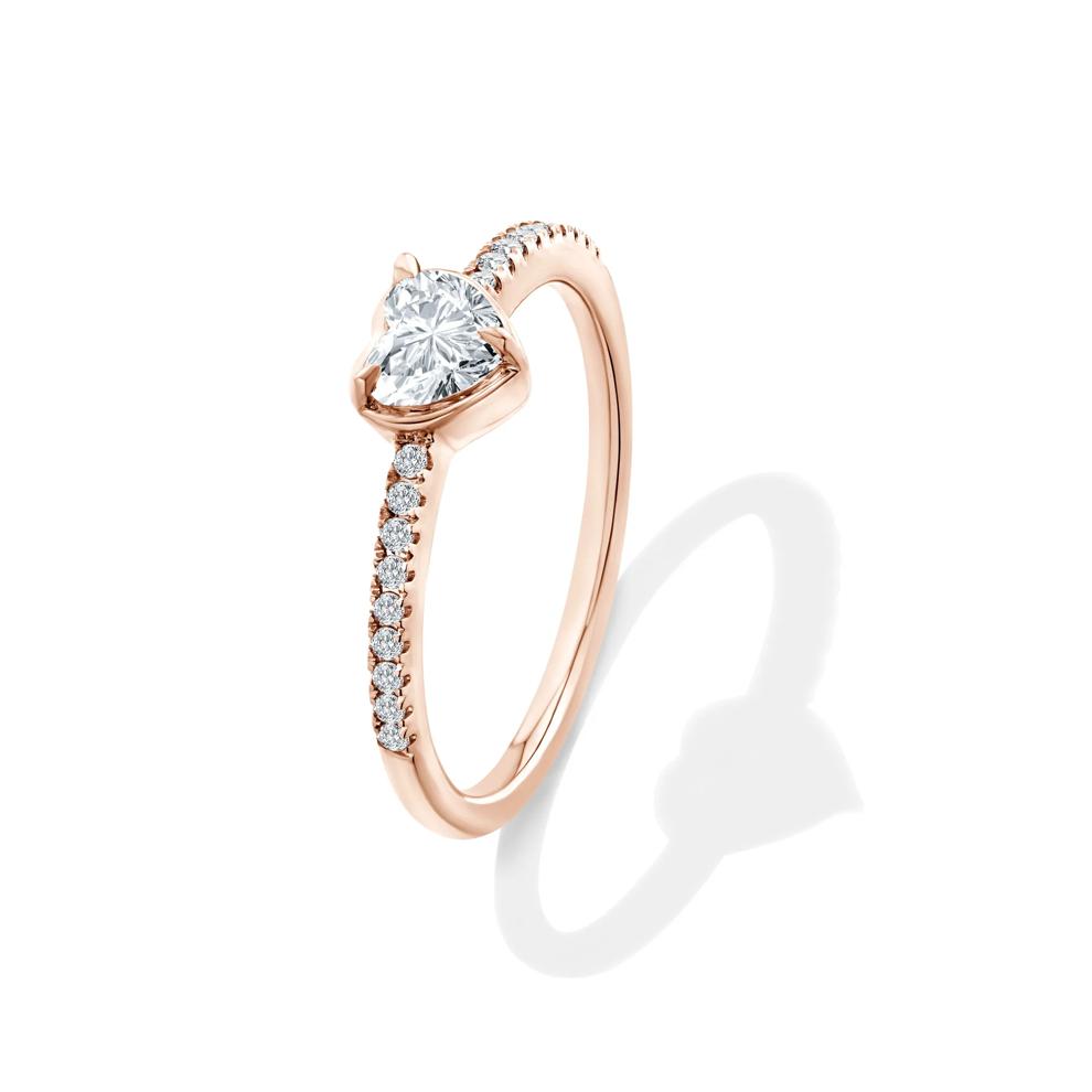 Lab Grown Diamond Heart Center Promise Ring in 10K Rose Gold (1/2 ct. tw.) – Image 4 of 4