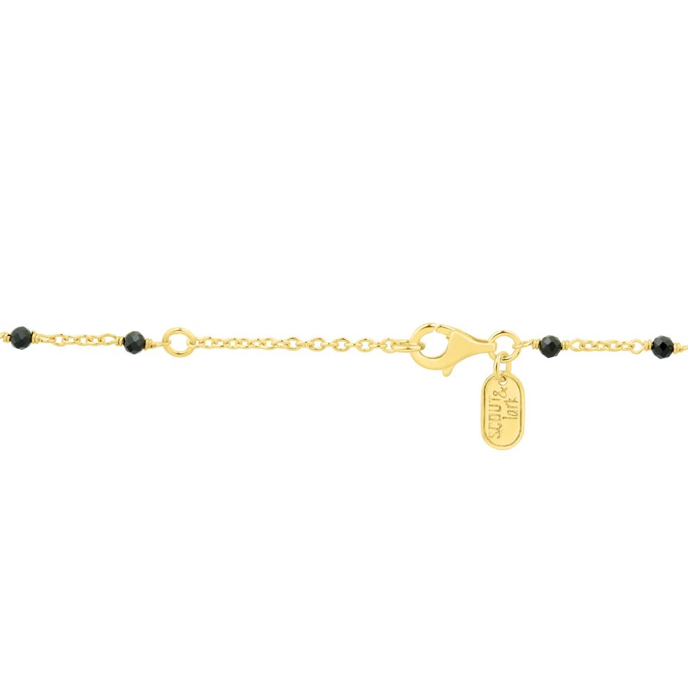 Black Onyx Bead Necklace in Vermeil – Image 2 of 2