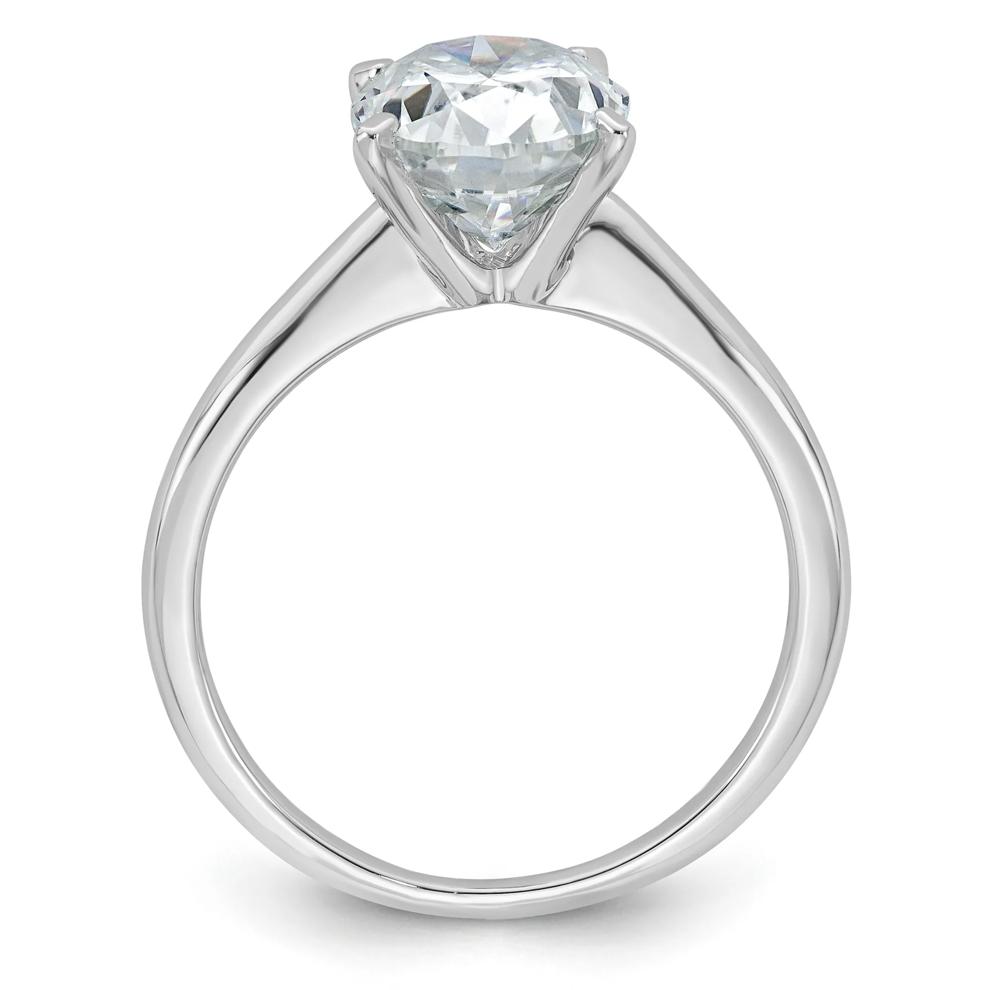 Lab-Created Moissanite Oval Solitaire Ring in 10K White Gold (2 ct. dew) – Image 2 of 3