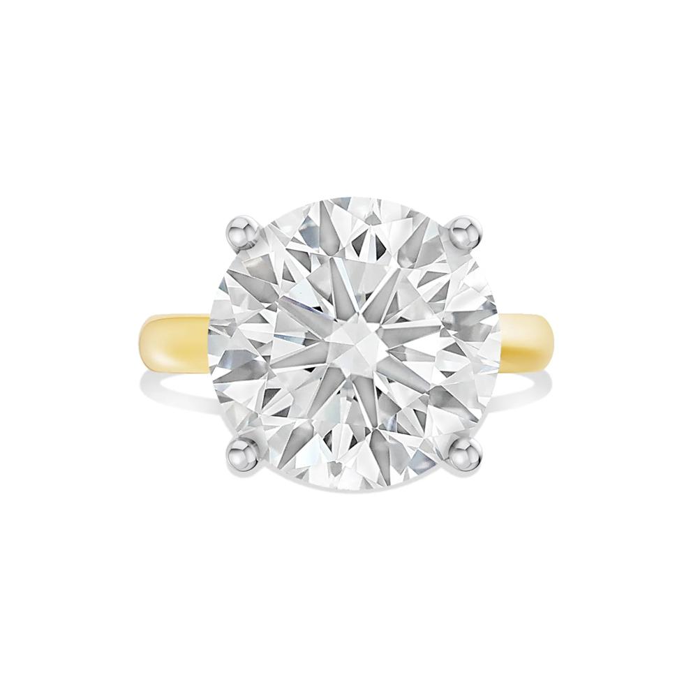Lab Grown Diamond Round Solitaire Ring in 14K Yellow &amp; White Gold (9 ct.) – Image 1 of 4